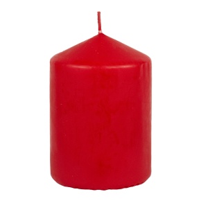 Свеча-столбик, H10xD7см, красный в интернет-магазине флористических аксессуаров Азалия Декор