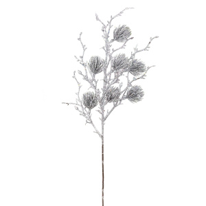 Ветка с глиттером, H51см, серебряный в интернет-магазине флористических аксессуаров Азалия Декор
