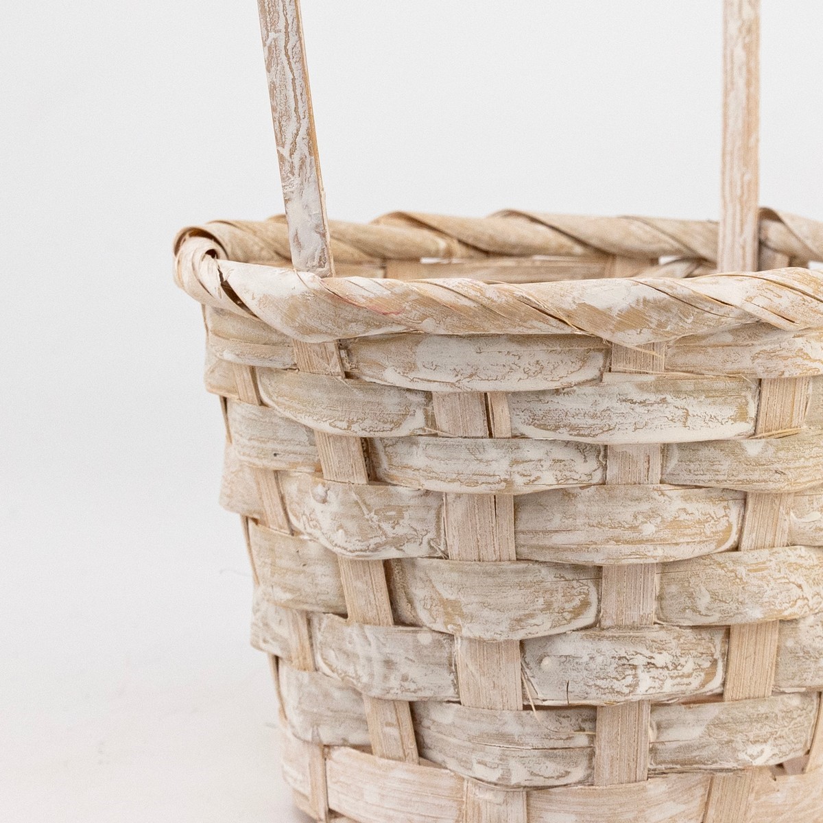 Корзина плетеная (бамбук), D13х9хH30см, белый в интернет-магазине флористических аксессуаров Азалия Декор