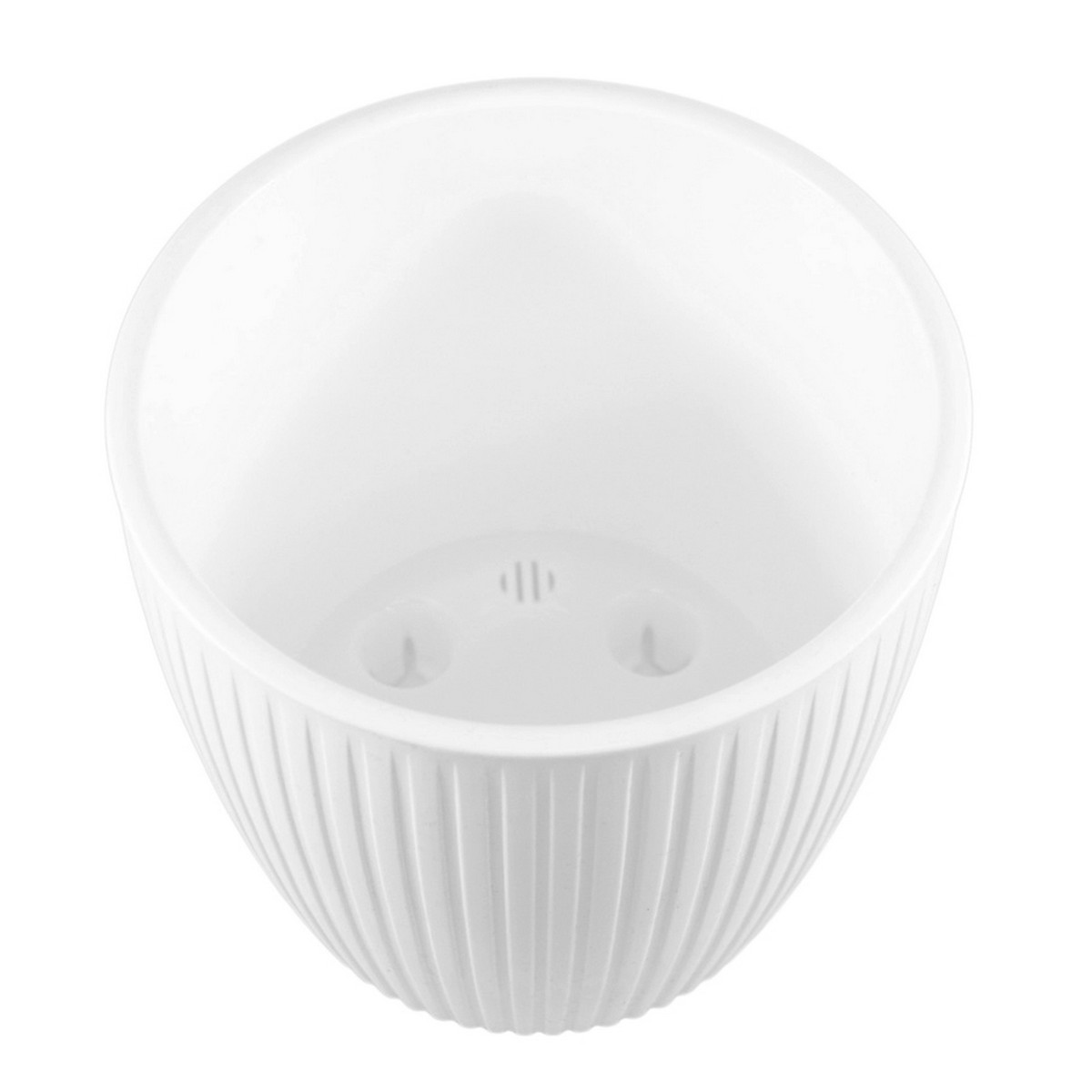 Кашпо со вставкой Эви (пластик), D10,5xH9,5см, 0,6л, белый в интернет-магазине флористических аксессуаров Азалия Декор