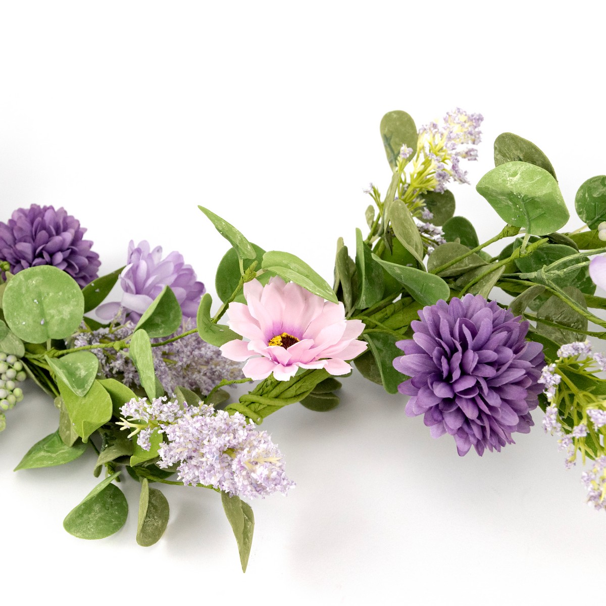 Гирлянда весенняя, 130см, зеленый/сиреневый в интернет-магазине флористических аксессуаров Азалия Декор