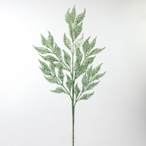 Ветка декоративная с глиттером, 85см, зеленый в интернет-магазине флористических аксессуаров Азалия Декор