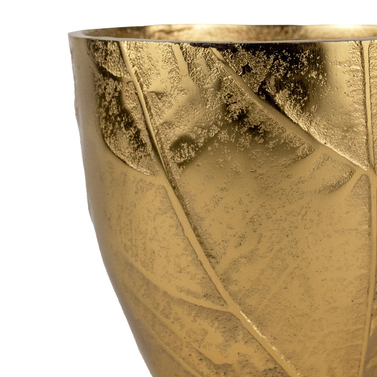 Кашпо Листья (металл), D19xH19см, золотой в интернет-магазине флористических аксессуаров Азалия Декор