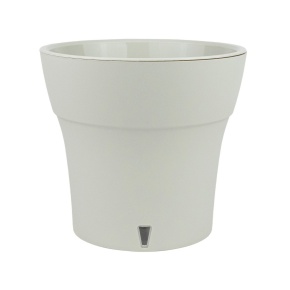 Кашпо со вставкой Дали Софт (пластик), D13,5xH12,5см, 1,2л, серый в интернет-магазине флористических аксессуаров Азалия Декор