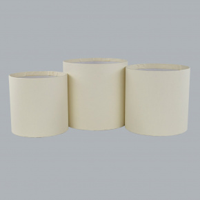 Набор коробок подарочных круглых без крышки 3шт., D16xH16 см, шампань в интернет-магазине флористических аксессуаров Азалия Декор