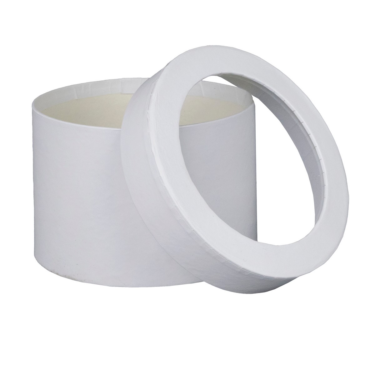 Коробка подарочная круглая, D12,5xH8,5см, белый в интернет-магазине флористических аксессуаров Азалия Декор