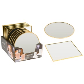 Подсвечник зеркальный (стекло), D15см, в асс., золотой в интернет-магазине флористических аксессуаров Азалия Декор