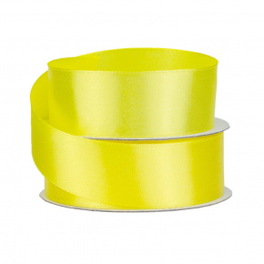 Лента (атлас), 25 мм 22,7 м, лимонный в интернет-магазине флористических аксессуаров Азалия Декор