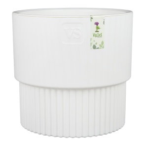 Кашпо со вставкой Бостон (пластик), D19xH18см, 4,5л, белый в интернет-магазине флористических аксессуаров Азалия Декор