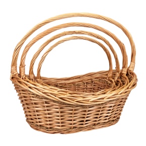 Набор корзин плетеных 4шт. (ива), 56x38x22/15xH46см, светло-коричневый в интернет-магазине флористических аксессуаров Азалия Декор