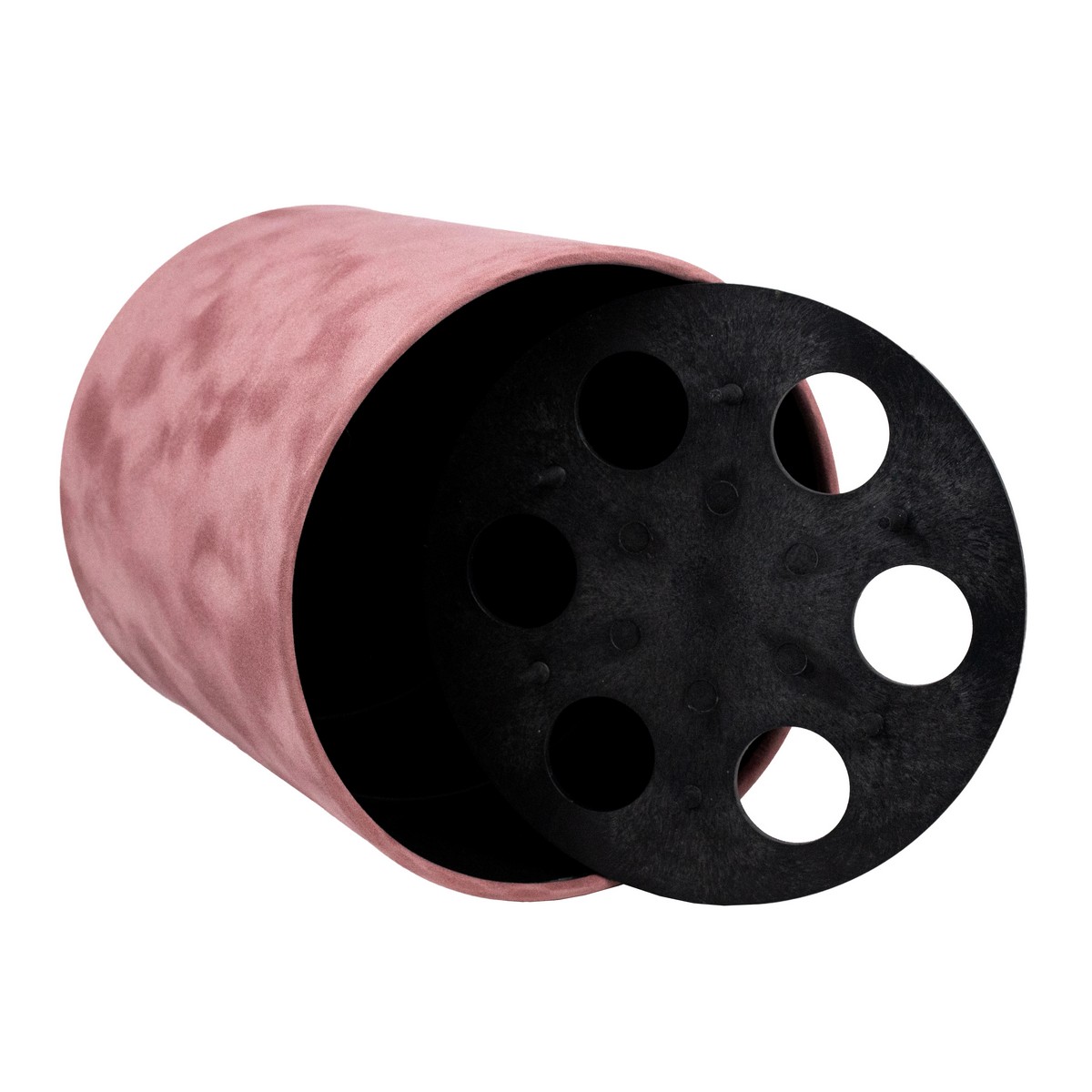 Коробка подарочная круглая без крышки Lockwet с пласт. вставкой (бархат), D16xH16 см, персиковый в интернет-магазине флористических аксессуаров Азалия Декор