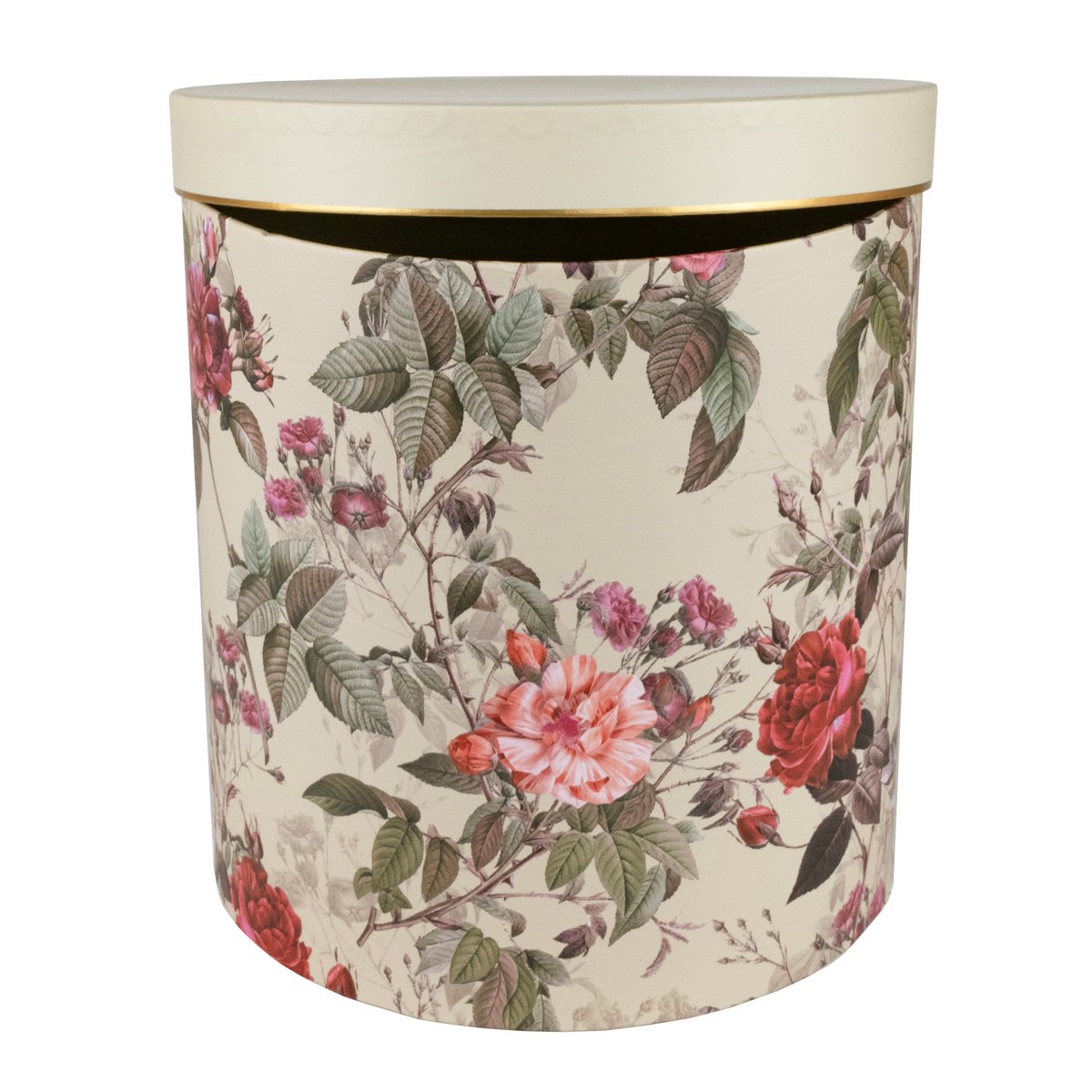 Набор коробок круглых Цветы 3шт, D24хH23,5см, бежевый в интернет-магазине флористических аксессуаров Азалия Декор