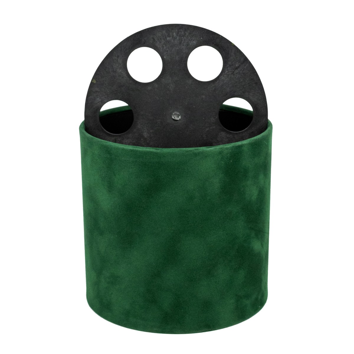 Коробка подарочная круглая без крышки Lockwet с пласт. вставкой (бархат), D16xH16 см, темно-зеленый в интернет-магазине флористических аксессуаров Азалия Декор