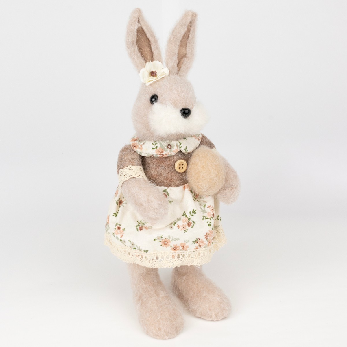Сувенир Заяц (пенопласт/текстиль), H31x11х10см, кремовый в интернет-магазине флористических аксессуаров Азалия Декор