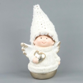 Сувенир Ангел (керамика), Н21х10,5х7см, шампань в интернет-магазине флористических аксессуаров Азалия Декор