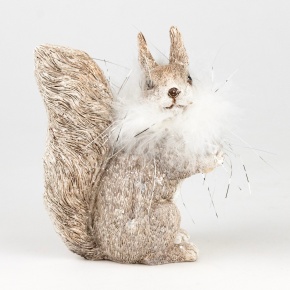 Сувенир Белка (полирезин), Н12,5х10,5х6,5см, серый в интернет-магазине флористических аксессуаров Азалия Декор