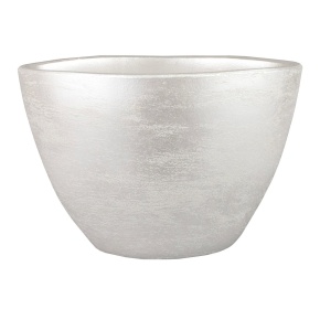 Кашпо Лодка (керамика), D28xН16см, серебряный в интернет-магазине флористических аксессуаров Азалия Декор