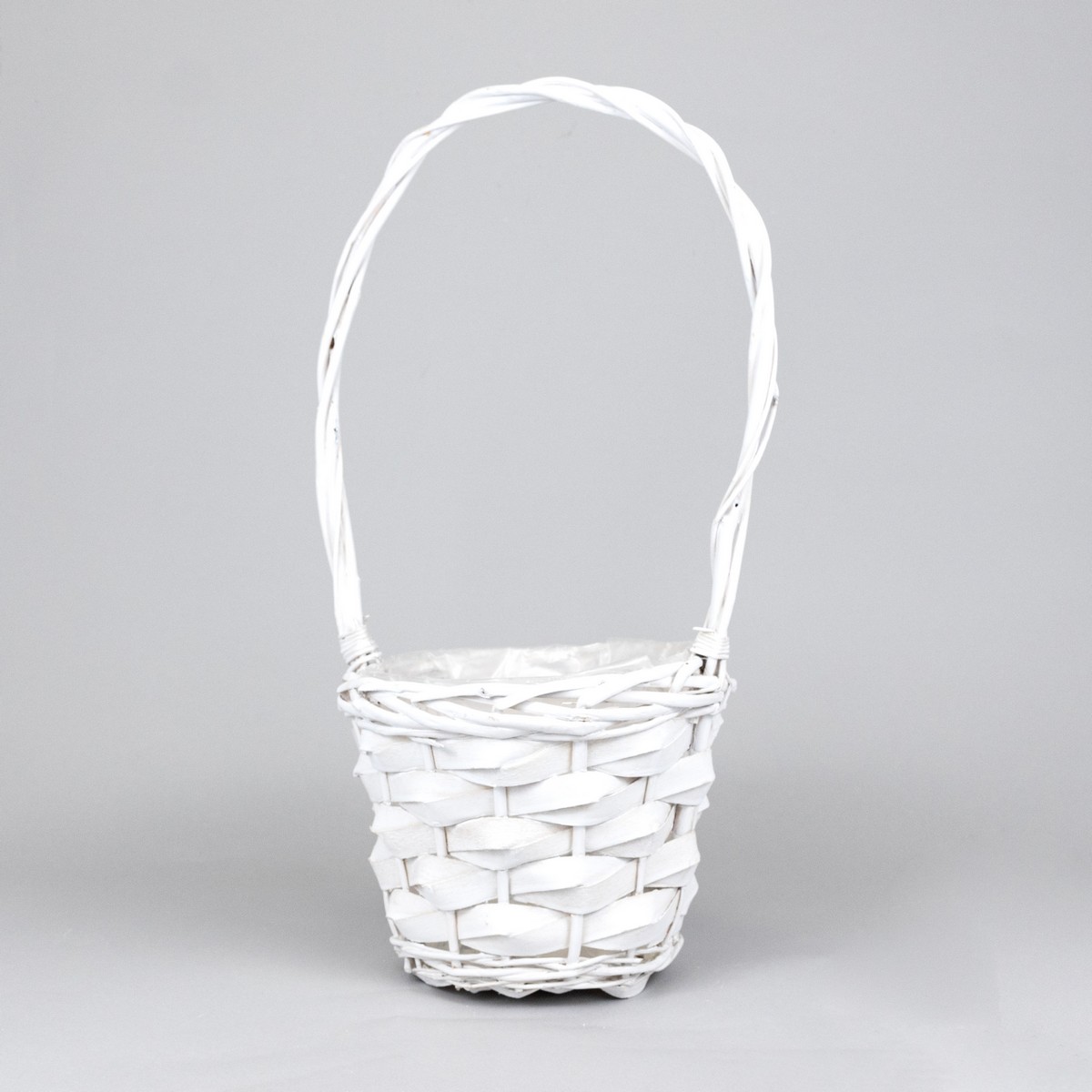 Набор корзин плетеных 3шт. (ива), D25x18xH50см, белый в интернет-магазине флористических аксессуаров Азалия Декор