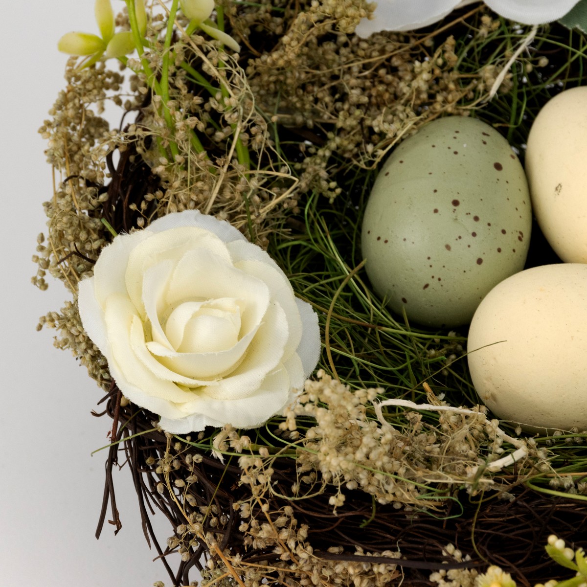 Гнездо с яйцами, D15xH8см, зеленый в интернет-магазине флористических аксессуаров Азалия Декор