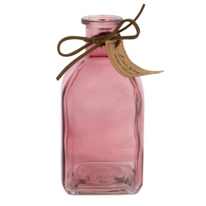 Ваза Бутылочка (стекло), 6,5xH13см, розовый в интернет-магазине флористических аксессуаров Азалия Декор