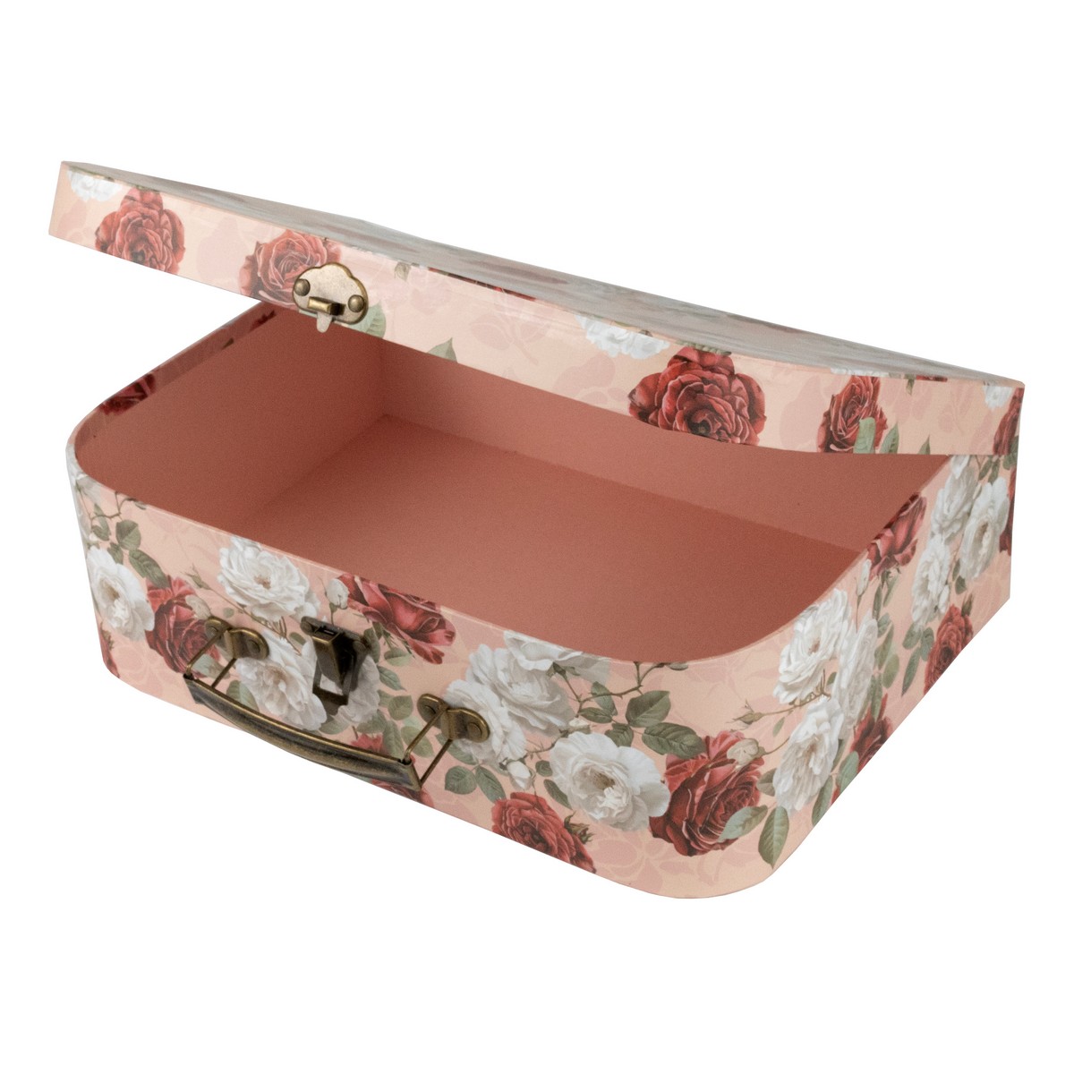 Набор коробок подарочных Чемодан 3шт., 30,2х21,9хH9,5см, розовый/белый в интернет-магазине флористических аксессуаров Азалия Декор