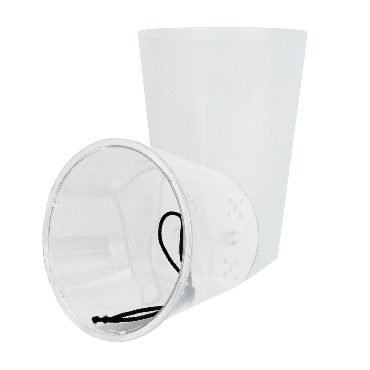 Кашпо Грейс со вставкой (пластик), D12xH18см, 1,3л, прозрачный в интернет-магазине флористических аксессуаров Азалия Декор