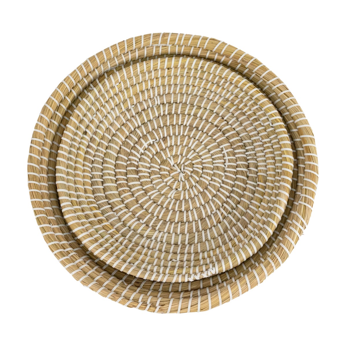 Набор подносов плетеных 2шт. (растительный материал), D40xH10см, натуральный в интернет-магазине флористических аксессуаров Азалия Декор