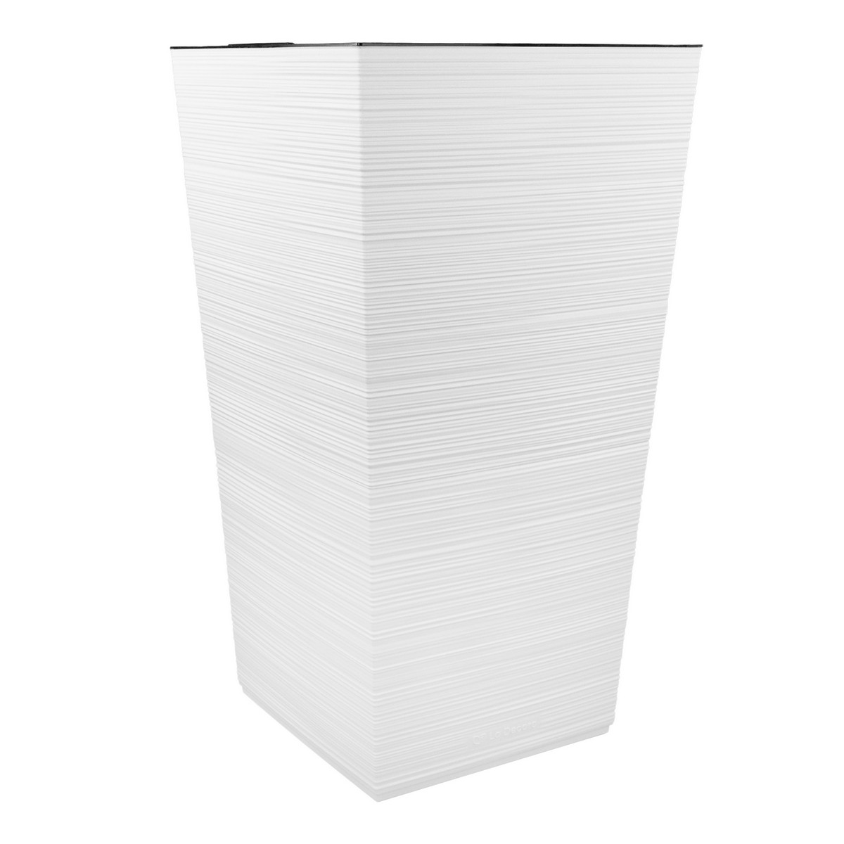 Кашпо квадратное со вставкой Ля Декоро (пластик), 37х37xH68см, 34,5л, белый в интернет-магазине флористических аксессуаров Азалия Декор