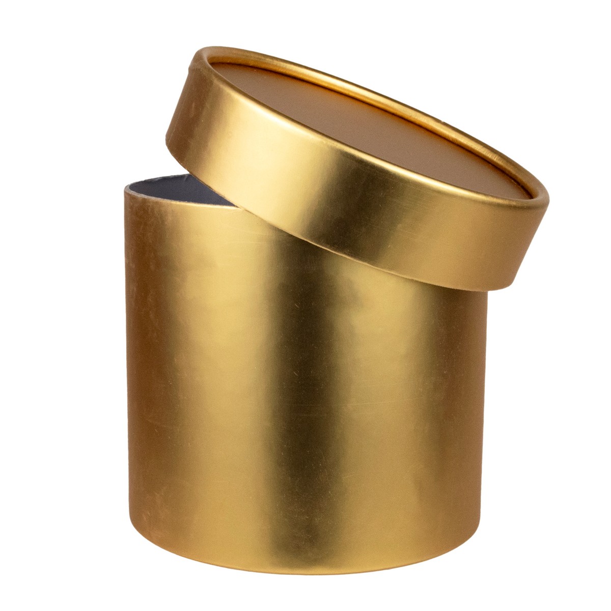 Коробка подарочная круглая, D12,5xH12,5см, золотой в интернет-магазине флористических аксессуаров Азалия Декор