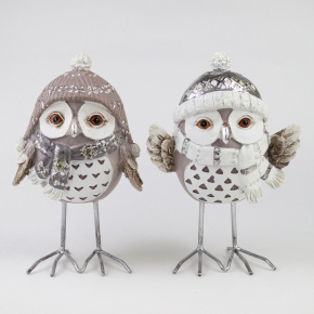 Сувенир Сова (полирезин), H17x12x9см, в асс., серый в интернет-магазине флористических аксессуаров Азалия Декор