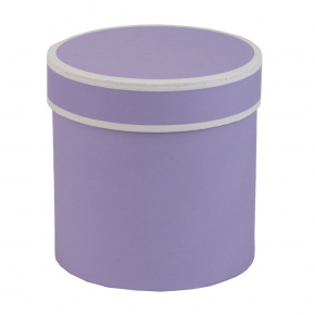 Коробка подарочная круглая, D11xH11см, сиреневый/белый в интернет-магазине флористических аксессуаров Азалия Декор
