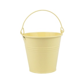 Кашпо Три Линии Ведерко с ручкой (металл), D9,5xH7,5см, желтый в интернет-магазине флористических аксессуаров Азалия Декор