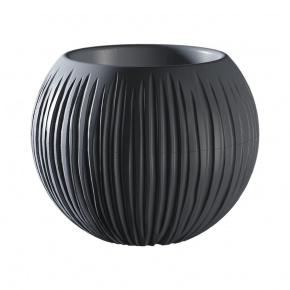 Кашпо Сфера (пластик), D12хH10см, 0,3л, темно-серый в интернет-магазине флористических аксессуаров Азалия Декор