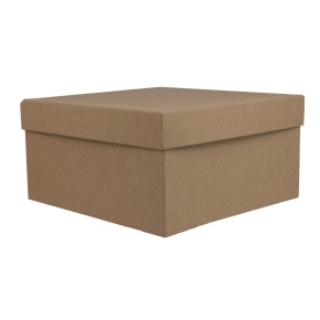 Коробка подарочная квадратная, 20х20х10 см, натуральный в интернет-магазине флористических аксессуаров Азалия Декор