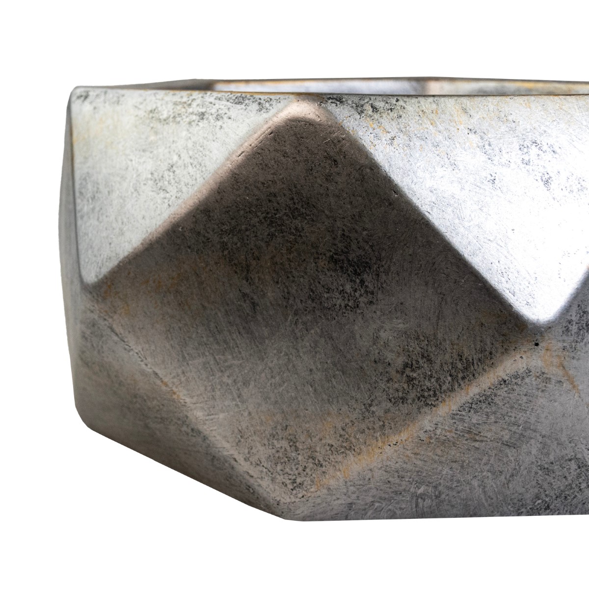 Кашпо Ромб (файбергласс), D41xH21см, серебряный в интернет-магазине флористических аксессуаров Азалия Декор