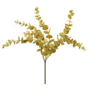 Эвкалипт с глиттером, H25см, золотой в интернет-магазине флористических аксессуаров Азалия Декор