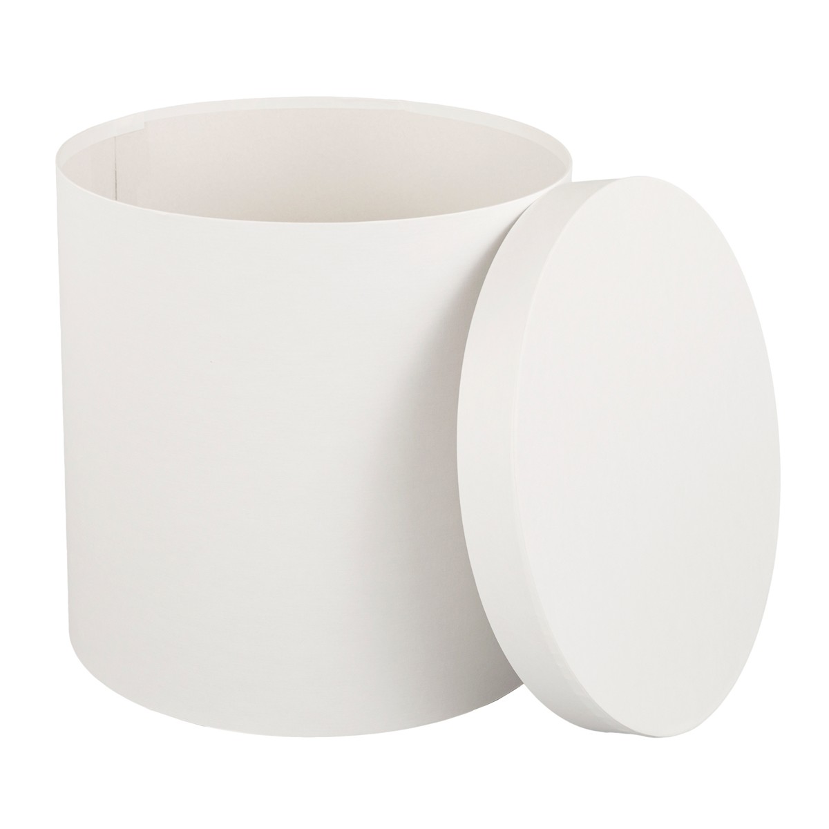 Коробка подарочная круглая, D30xH30 см, белый в интернет-магазине флористических аксессуаров Азалия Декор