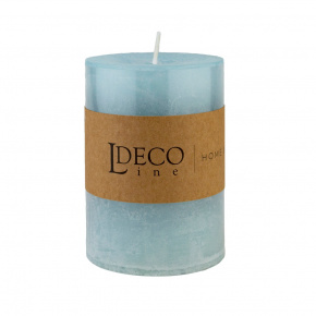 Свеча-столбик с ароматом Белый чай (55 часов), H10xD7см, голубой в интернет-магазине флористических аксессуаров Азалия Декор