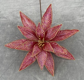 Пуансетия на вставке, D32 см, красный в интернет-магазине флористических аксессуаров Азалия Декор