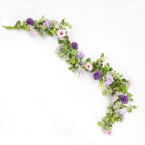 Гирлянда весенняя, 130см, зеленый/сиреневый в интернет-магазине флористических аксессуаров Азалия Декор