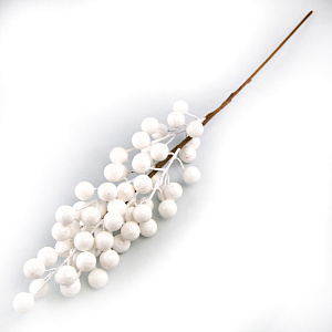 Ветка с ягодами, 57см, белый в интернет-магазине флористических аксессуаров Азалия Декор