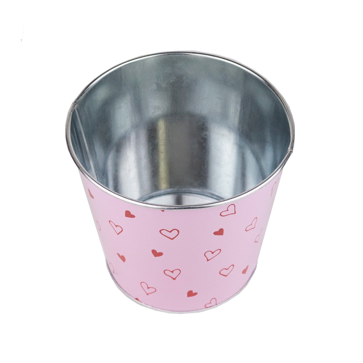 Кашпо (металл), D12xH11см, розовый в интернет-магазине флористических аксессуаров Азалия Декор