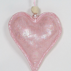 Украшение подвесное Сердце, 11,5х13см, розовый в интернет-магазине флористических аксессуаров Азалия Декор