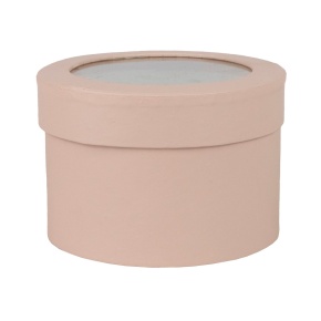 Коробка подарочная круглая, D12,5xH8,5см, нежно-розовый в интернет-магазине флористических аксессуаров Азалия Декор