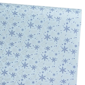 Бумага упаковочная крафт Елочки 60гр, 68 см 10 м, голубой/серебряный в интернет-магазине флористических аксессуаров Азалия Декор