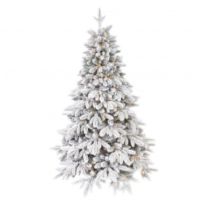 Ель искусственная заснеженная с лампочками Ленинградская (PVC+PE), 1,8м, белый в интернет-магазине флористических аксессуаров Азалия Декор
