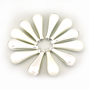 Набор украшений Капли 12шт. в тубе (стекло), 2,5x7,5см, микс серебр. в интернет-магазине флористических аксессуаров Азалия Декор