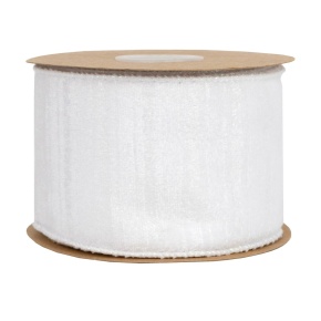 Лента Полосы (полиэстер), 63 мм 5 м, белый/серебряный в интернет-магазине флористических аксессуаров Азалия Декор