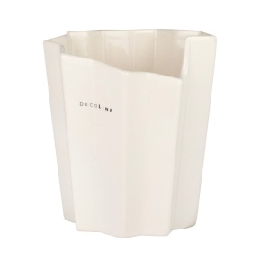 Кашпо Перо (керамика), D13,5xH15см, белый в интернет-магазине флористических аксессуаров Азалия Декор