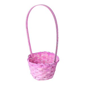 Корзина плетеная (бамбук), D15х9хH31см, розовый в интернет-магазине флористических аксессуаров Азалия Декор